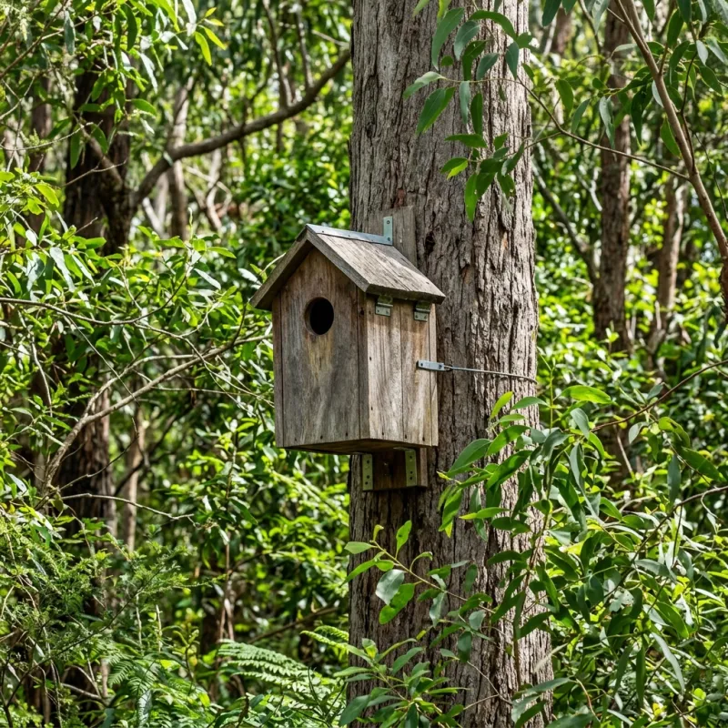 Animal nesting box installed as a humane alternative to a Waterways roof cavity